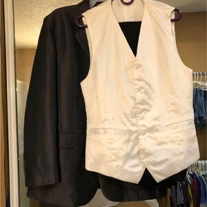 Men's Black Pinstripe 3 Piece Suit